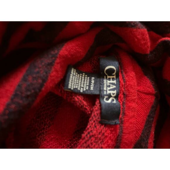 Chaps classic red/navy striped cowl neck knit top S Perfect for fall Cotton blen - Picture 4 of 4
